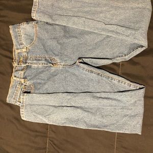 Light acid wash retro high waisted jeans